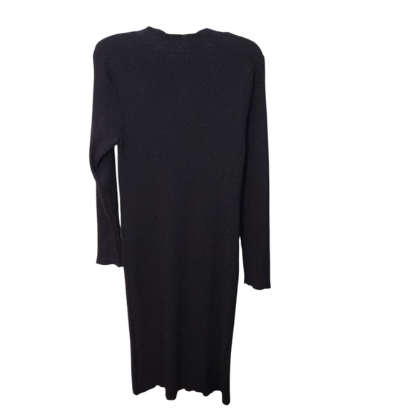 NWT Donna Karan Black V Neck Body Con Ribbed Knit Dress Org. 295 Size XL NWT Donna Karan Black V Neck Body Con Ribbed Knit Dress Org. 295 Size XL